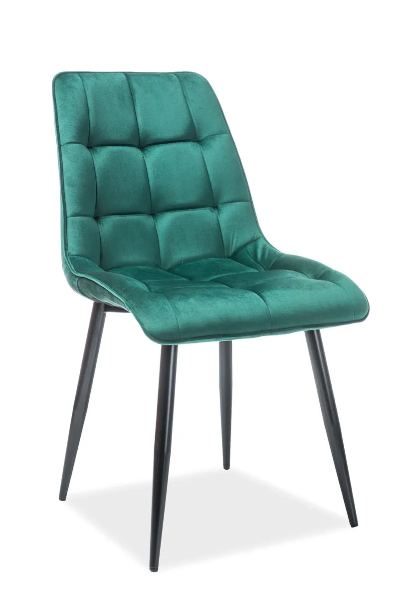 Chair CHIC VELVET black frame/green BL.78