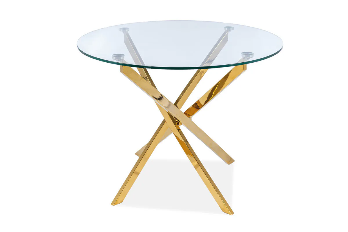 Table AGIS transparent/gold d.90