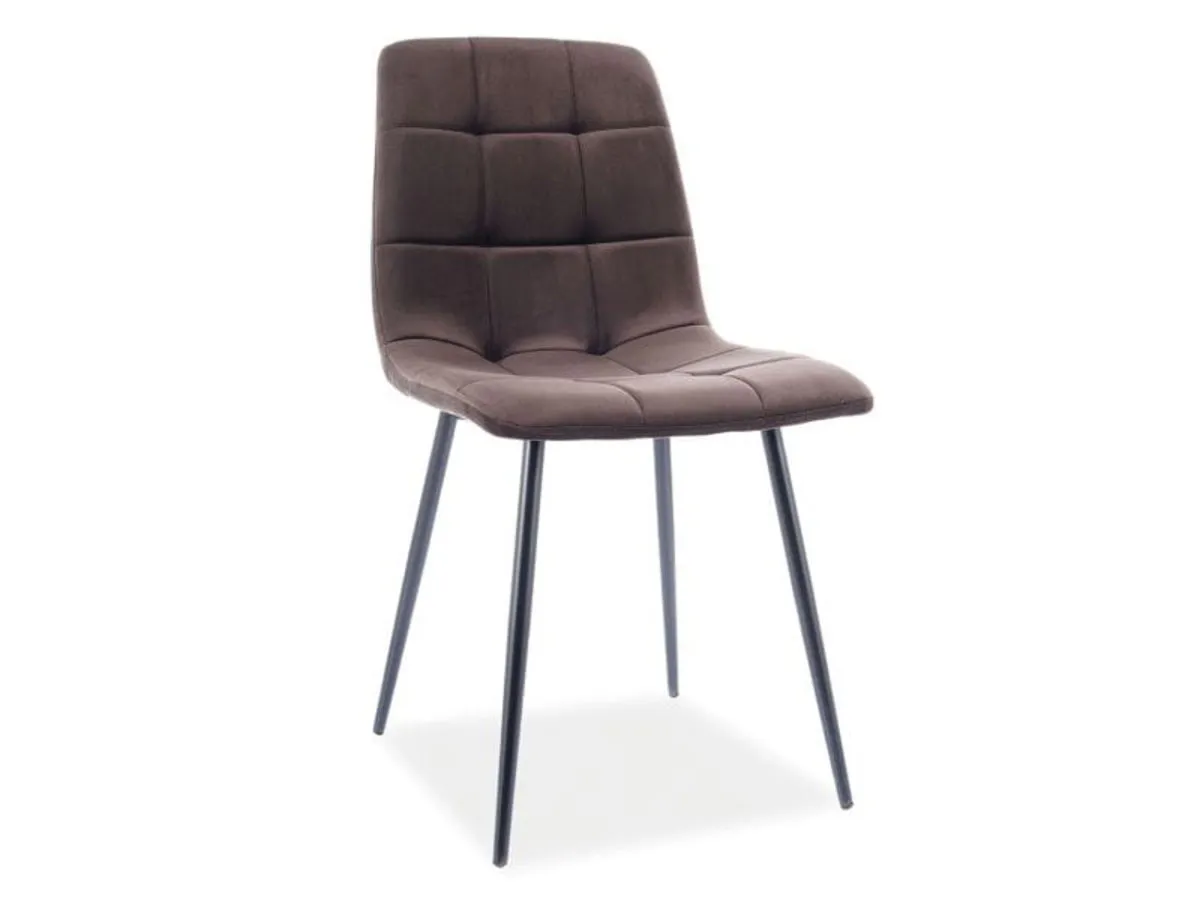 Chair MILA VELVET black frame/brown BL. 48