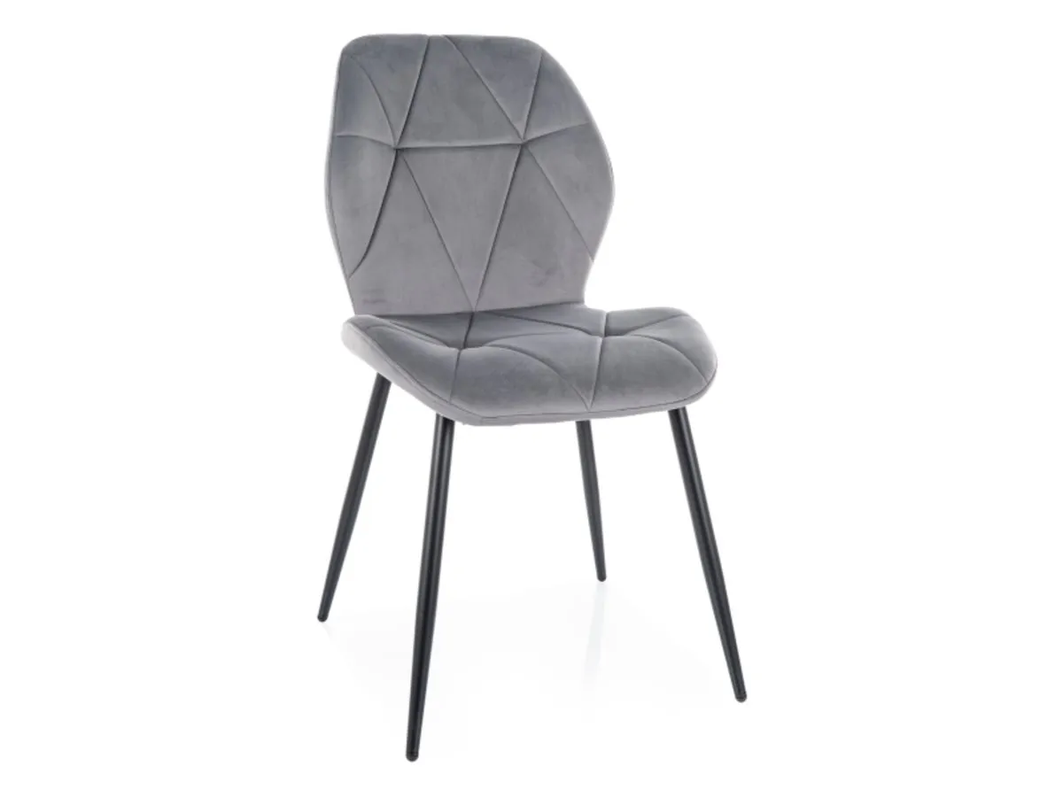 RICK VELVET chair black frame/grey BL.14