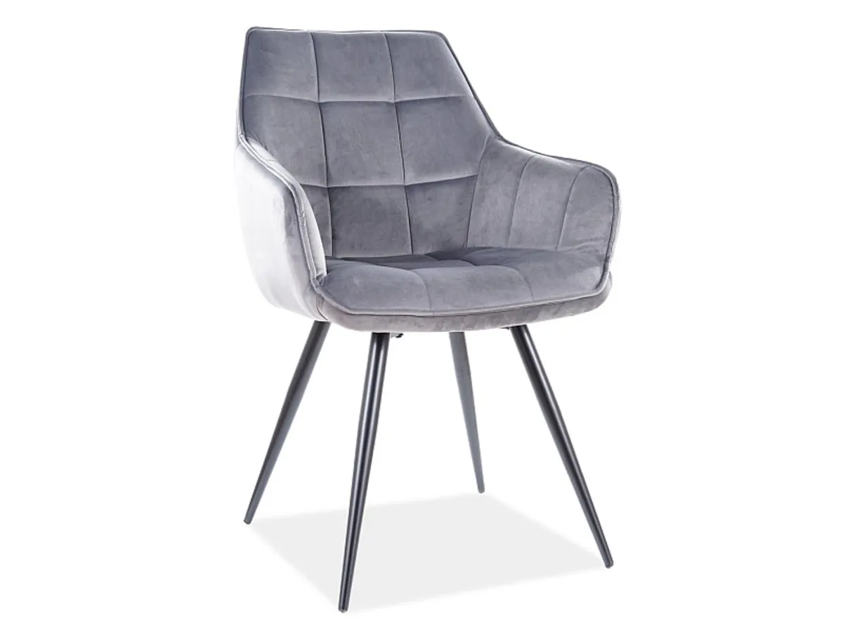 Chair LILIA VELVET black frame/gray BL.14