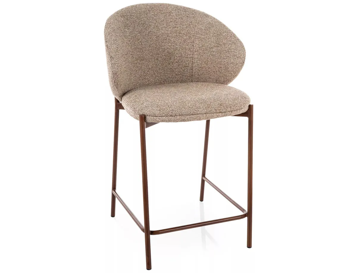 Bar stool KIOTO H-2 walnut metal/beige TAP.253