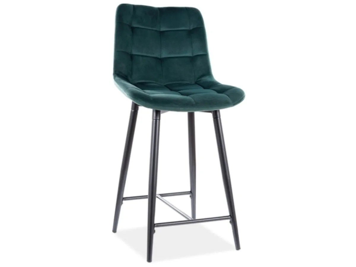 Semi-bar chair CHIC H-2 VELVET black frame/green BL.78