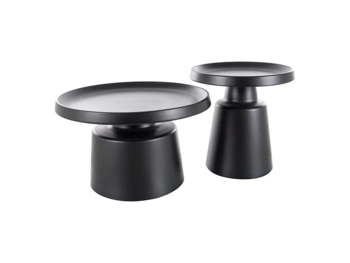 Coffee table RODOS black matte (k-kt) d.50, d.70