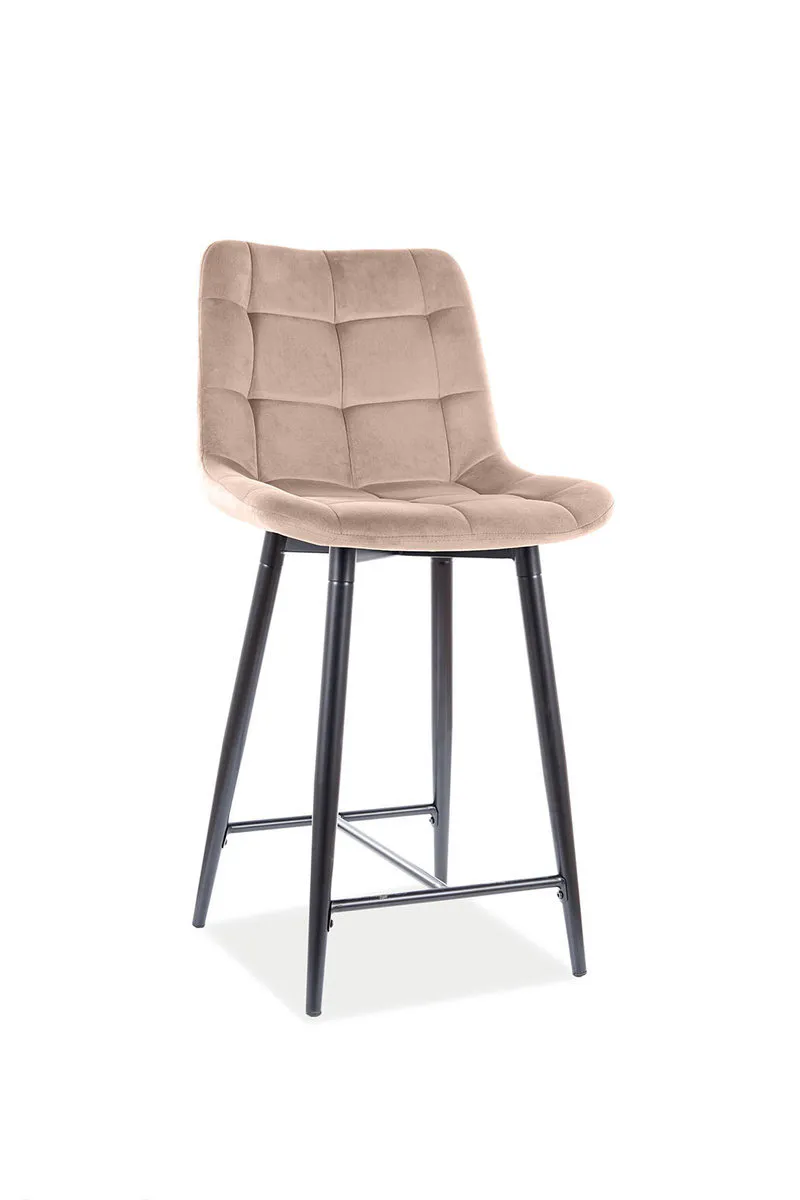 Semi-bar chair CHIC H-2 VELVET black frame/beige BL. 28