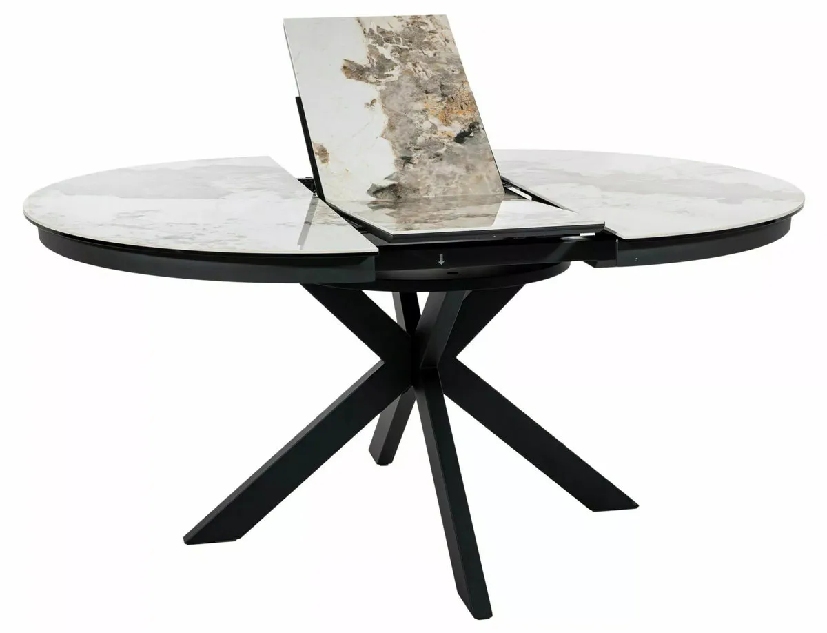 Table PORTO CERAMIC 120(160)*120 white PANDORO/black
