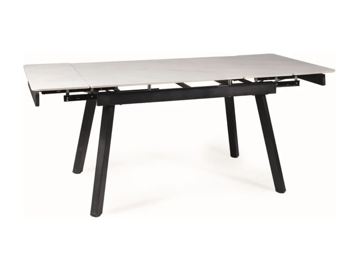 Table JOHN 120(180)*85 white/black frame
