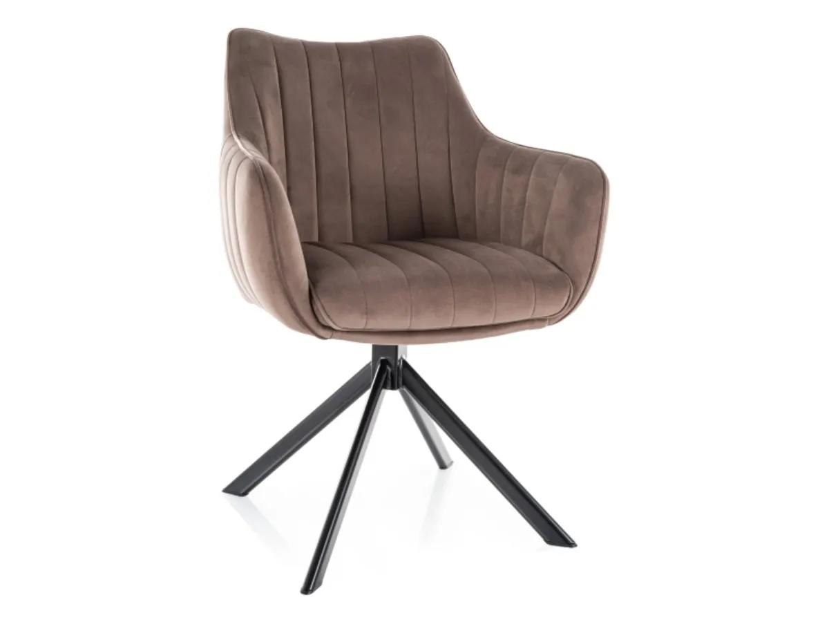 Chair AZALIA VELVET black frame/cappuccino BL.38