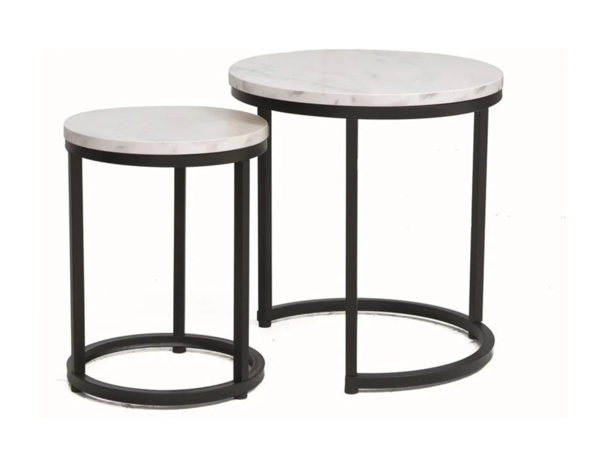 Coffee table HOLA white marble effect/black (k-kt)