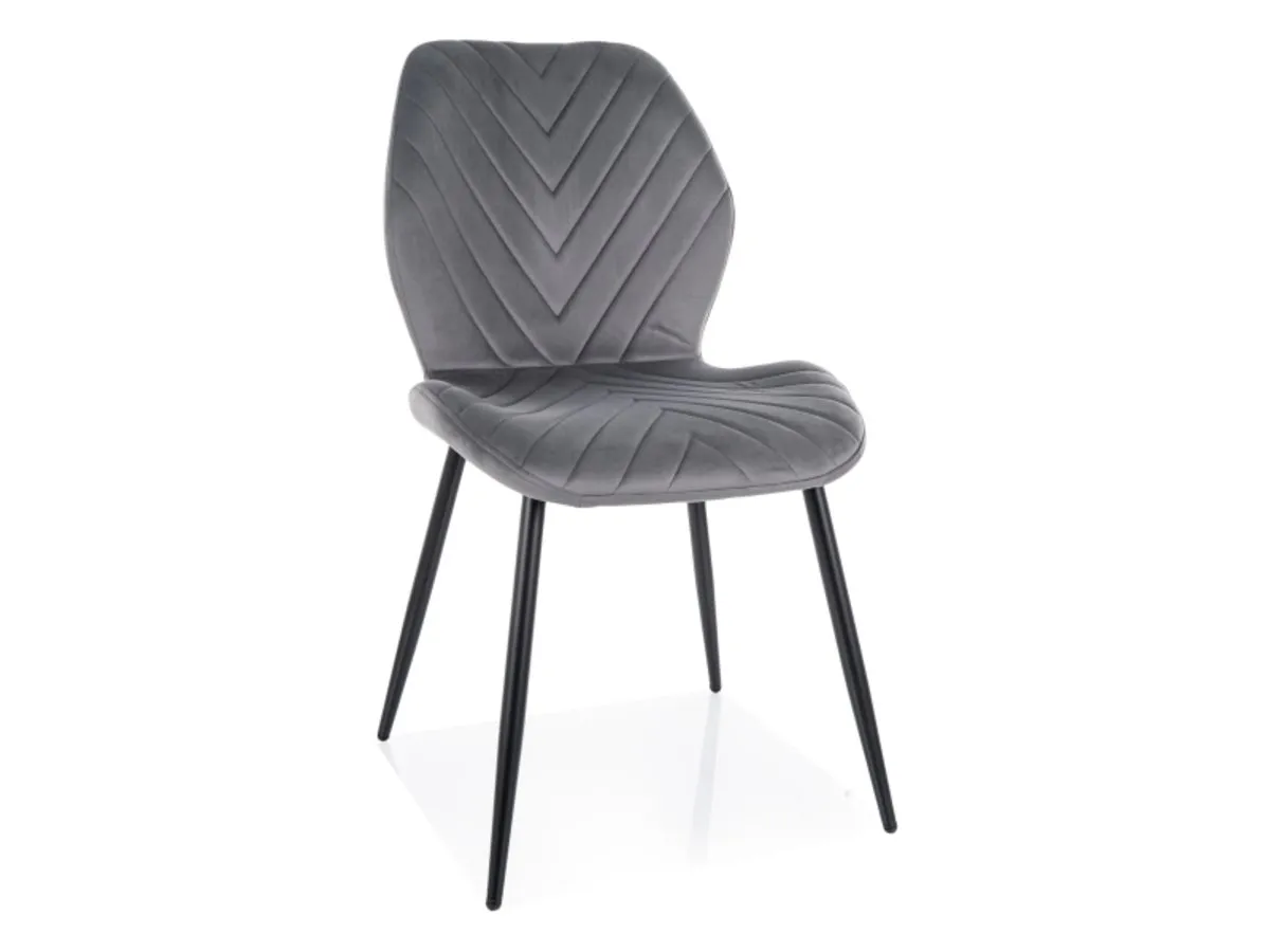 Chair MIKE VELVET black frame/grey BL.14