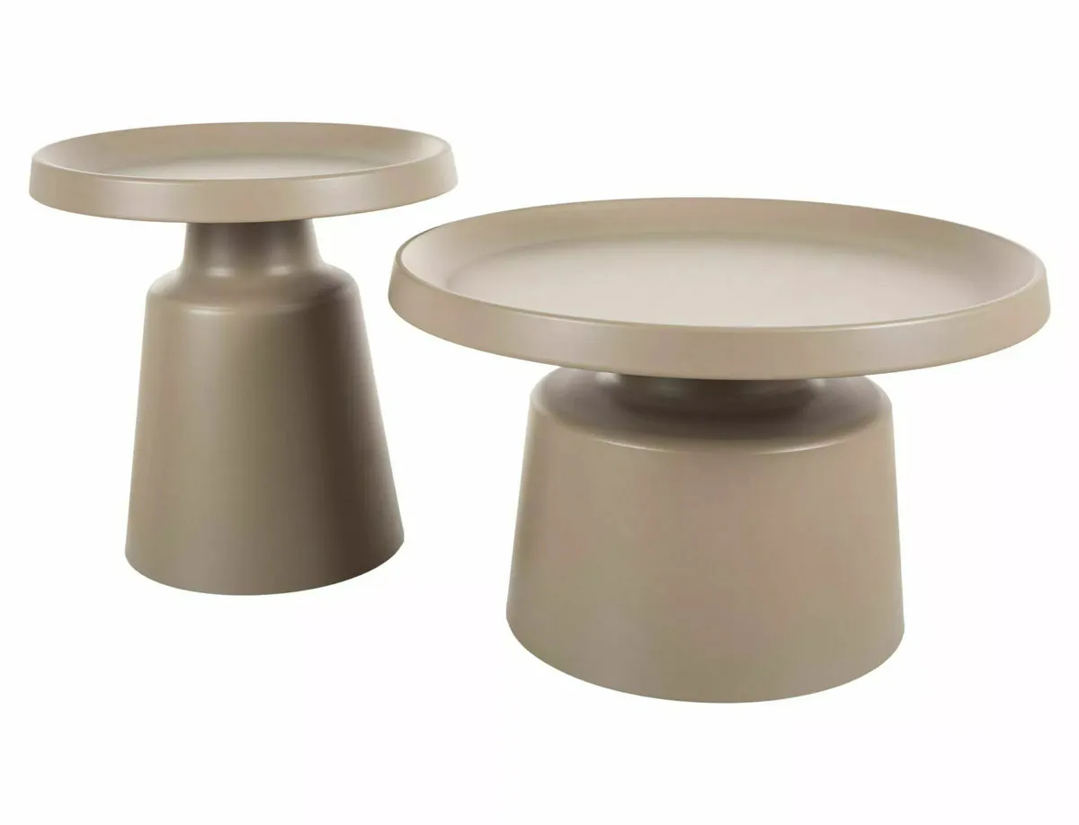 Coffee table RODOS beige mat (k-kt) d.50, d.70