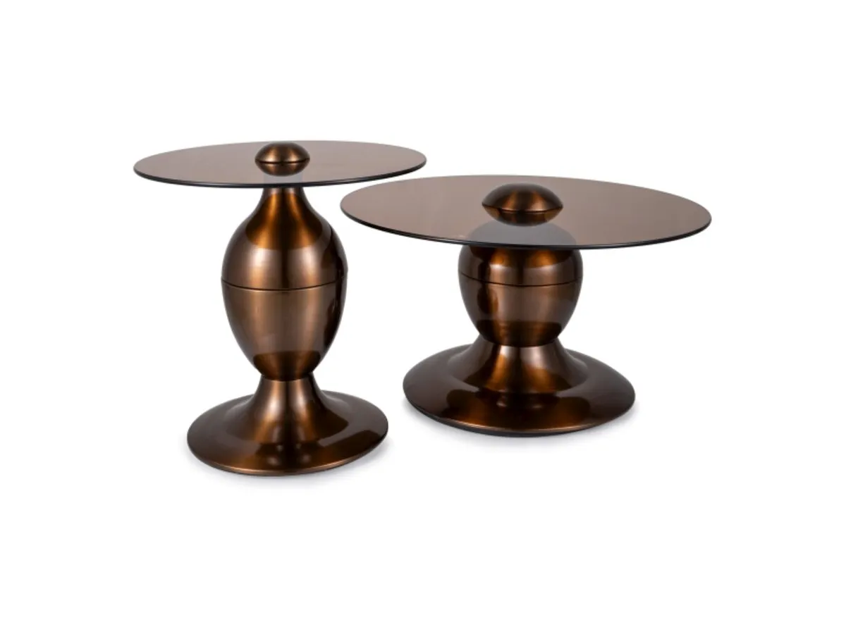 Coffee table CASSIE brown transparent/copper (p-ct) d.70, d.50