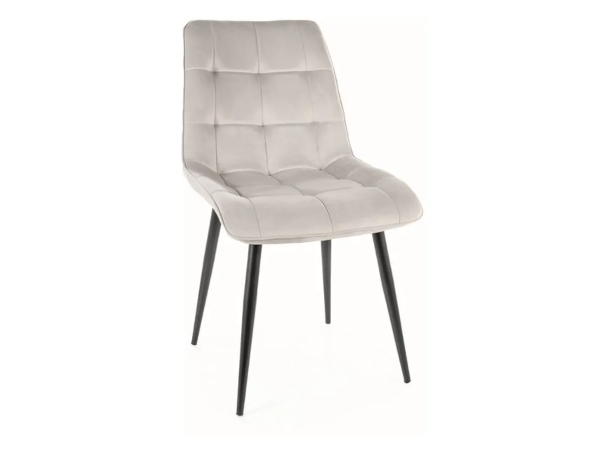 Chair CHIC VELVET black frame/light gray BL.03