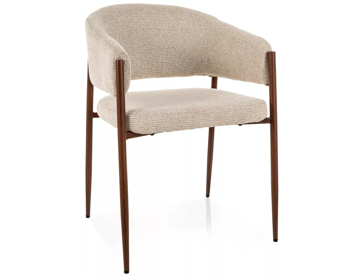 Chair AKITA D walnut metal/light beige TAP.255