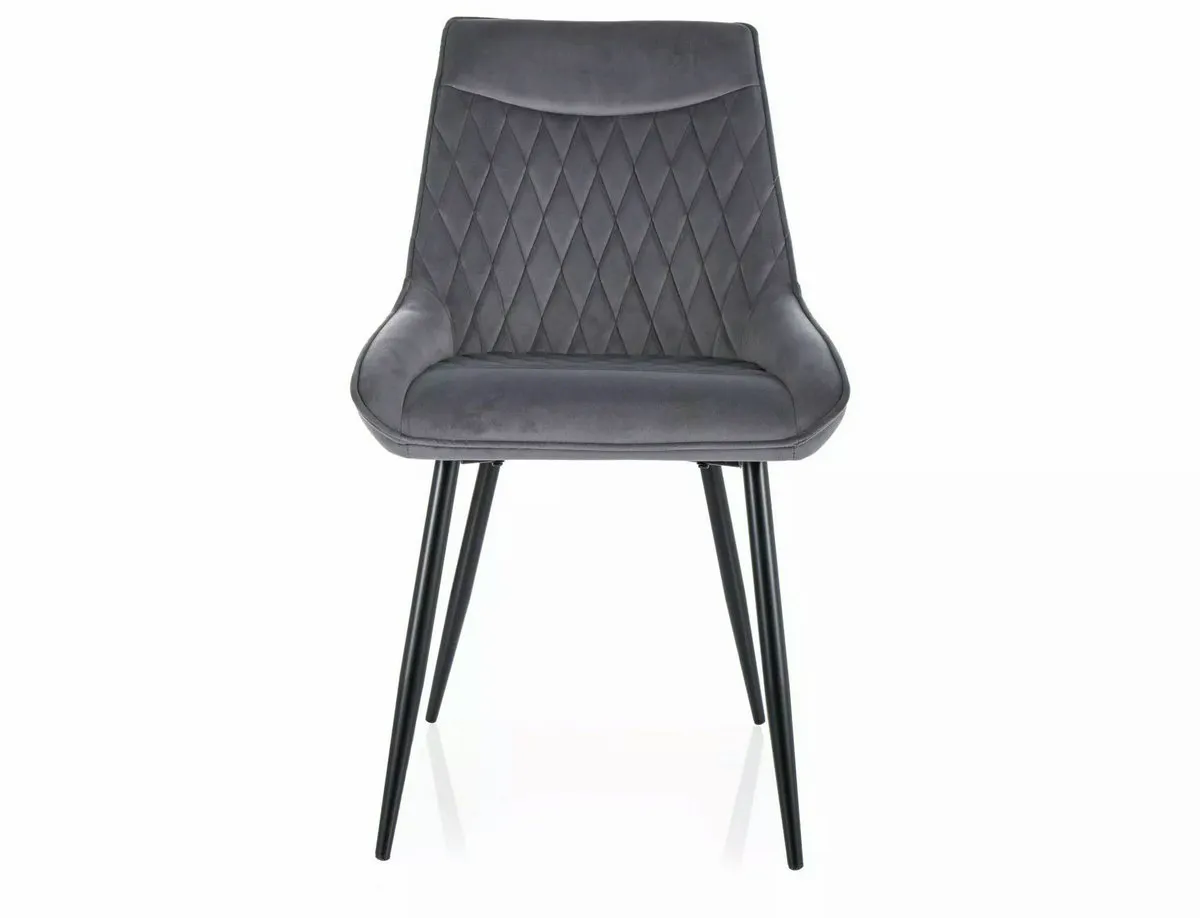 Chair AGAT VELVET black frame / gray 14