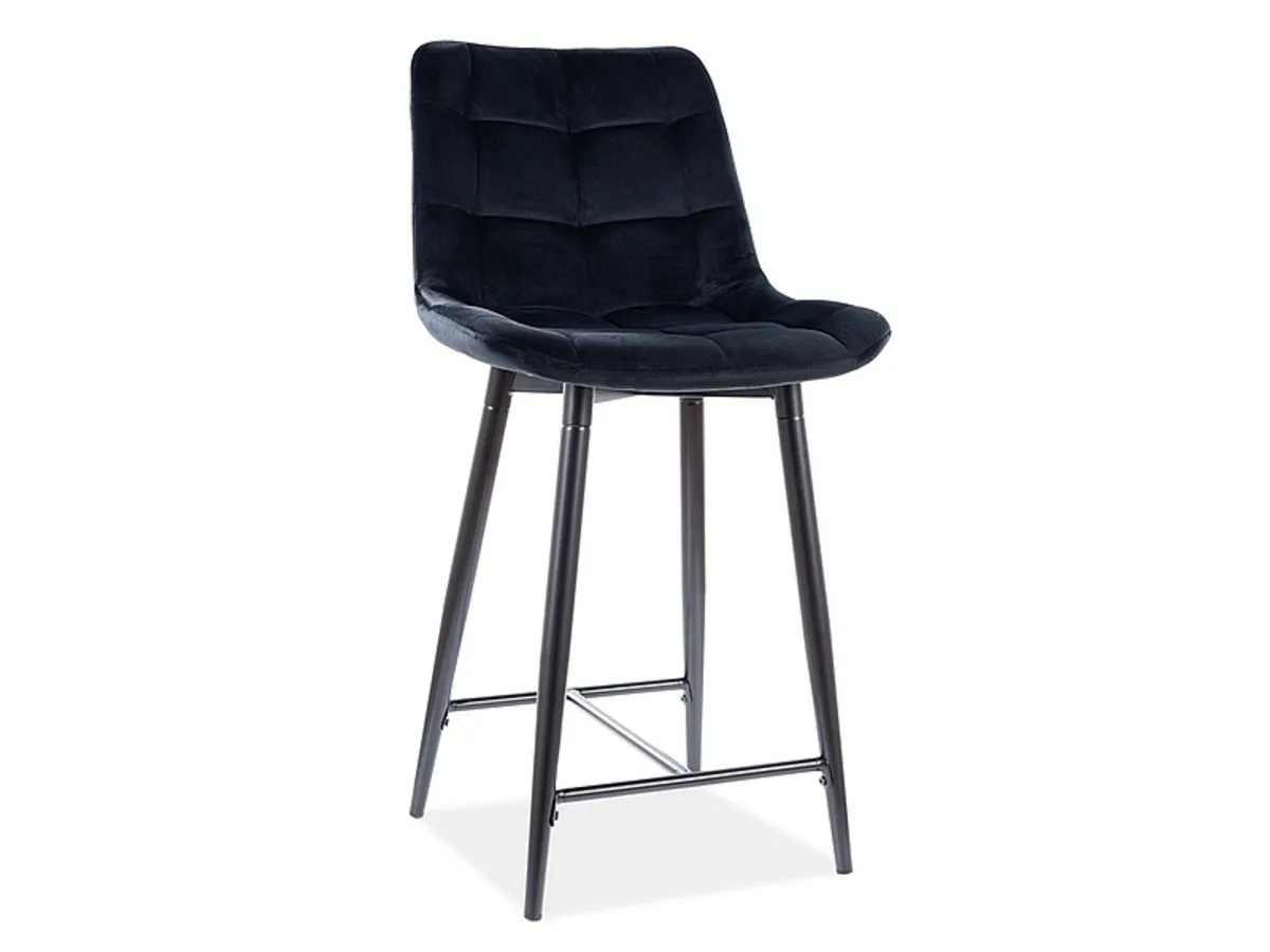 Semi-bar chair CHIC H-2 VELVET black frame/black BL.19