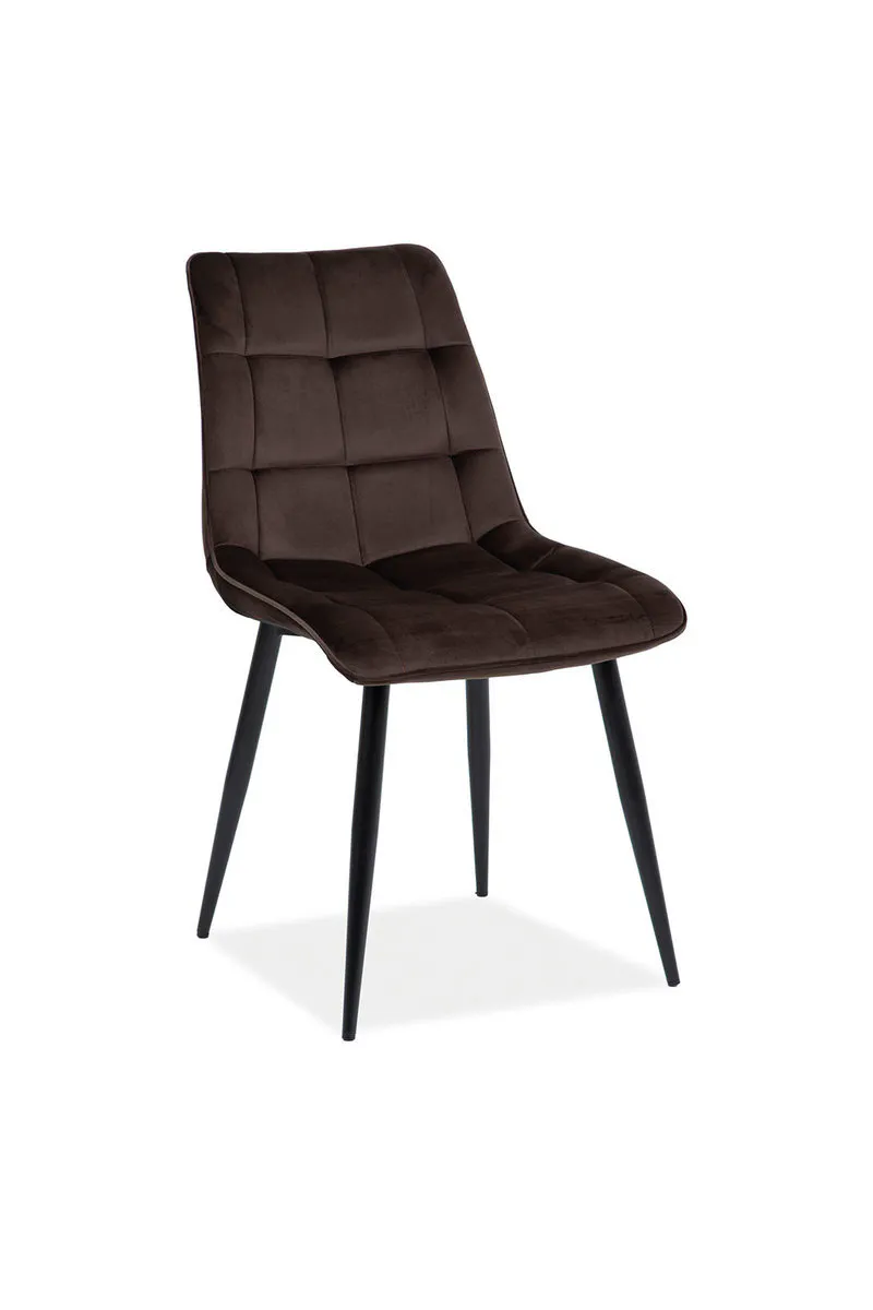 Chair CHIC VELVET black frame/brown BL.48