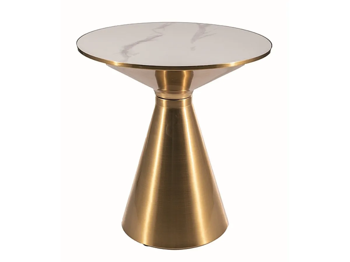 Coffee table ARIES white/gold d.50