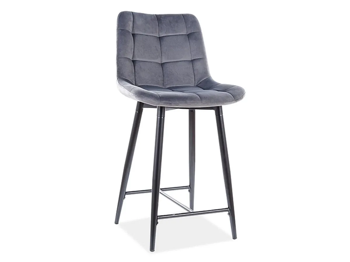 Semi-bar chair CHIC H-2 VELVET black frame/gray BL.14