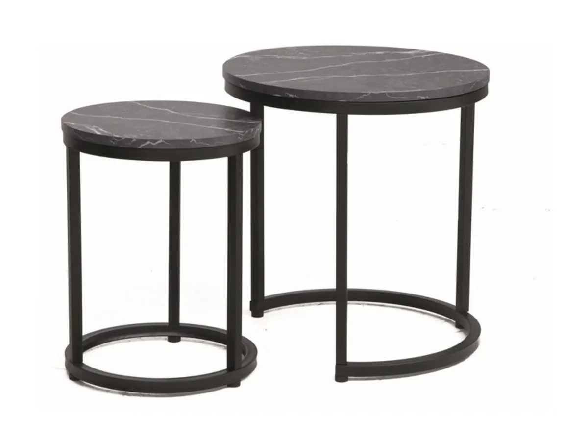 Coffee table HOLA black marble effect/black (set)
