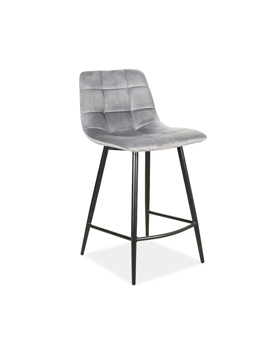 Bar stool MILA H-2 VELVET black frame/grey BLUVEL 14
