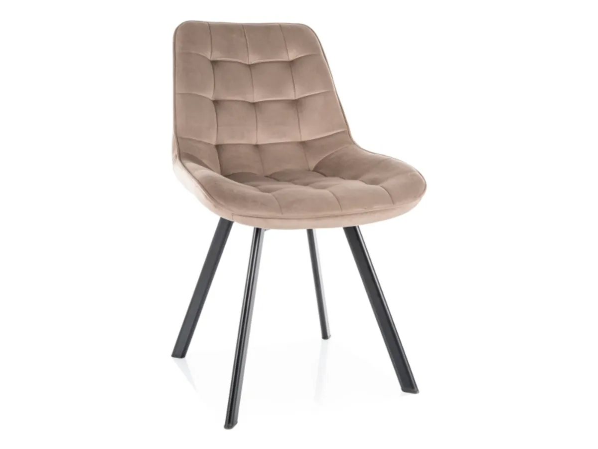 MONTI VELVET chair black frame/dark beige BL.40