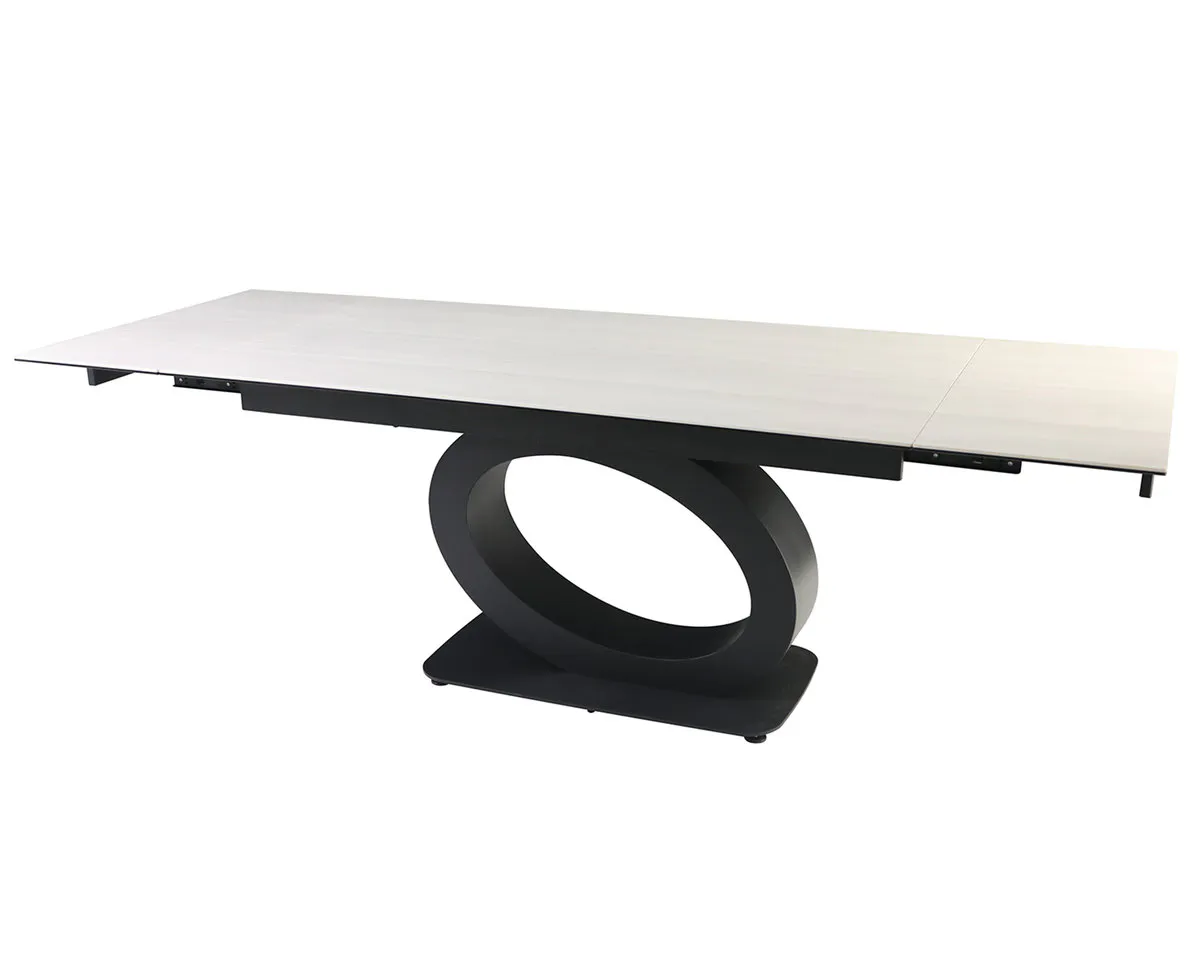 OVIDIO CERAMIC table 160(240)*90 white oak/black frame