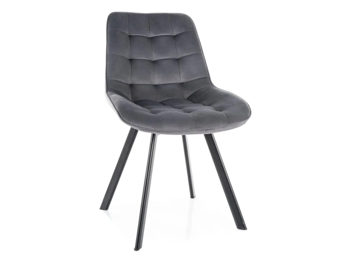 MONTI VELVET chair black frame/gray BL.14