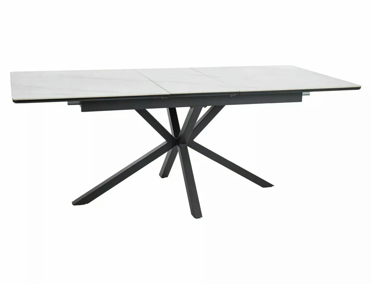 Table LOGAN CERAMIC 160(200)*90 white/black mat