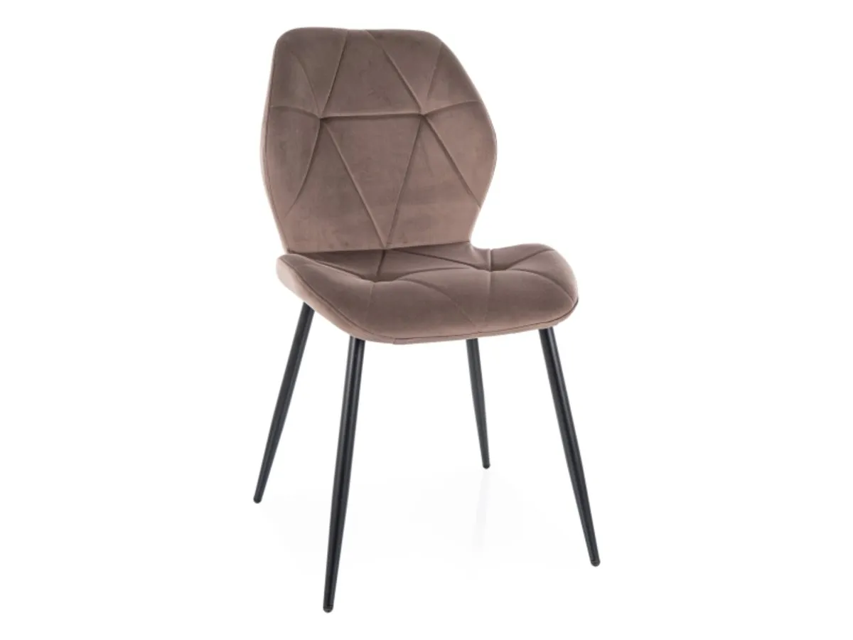 RICK VELVET chair black frame/cappuccino BL.38