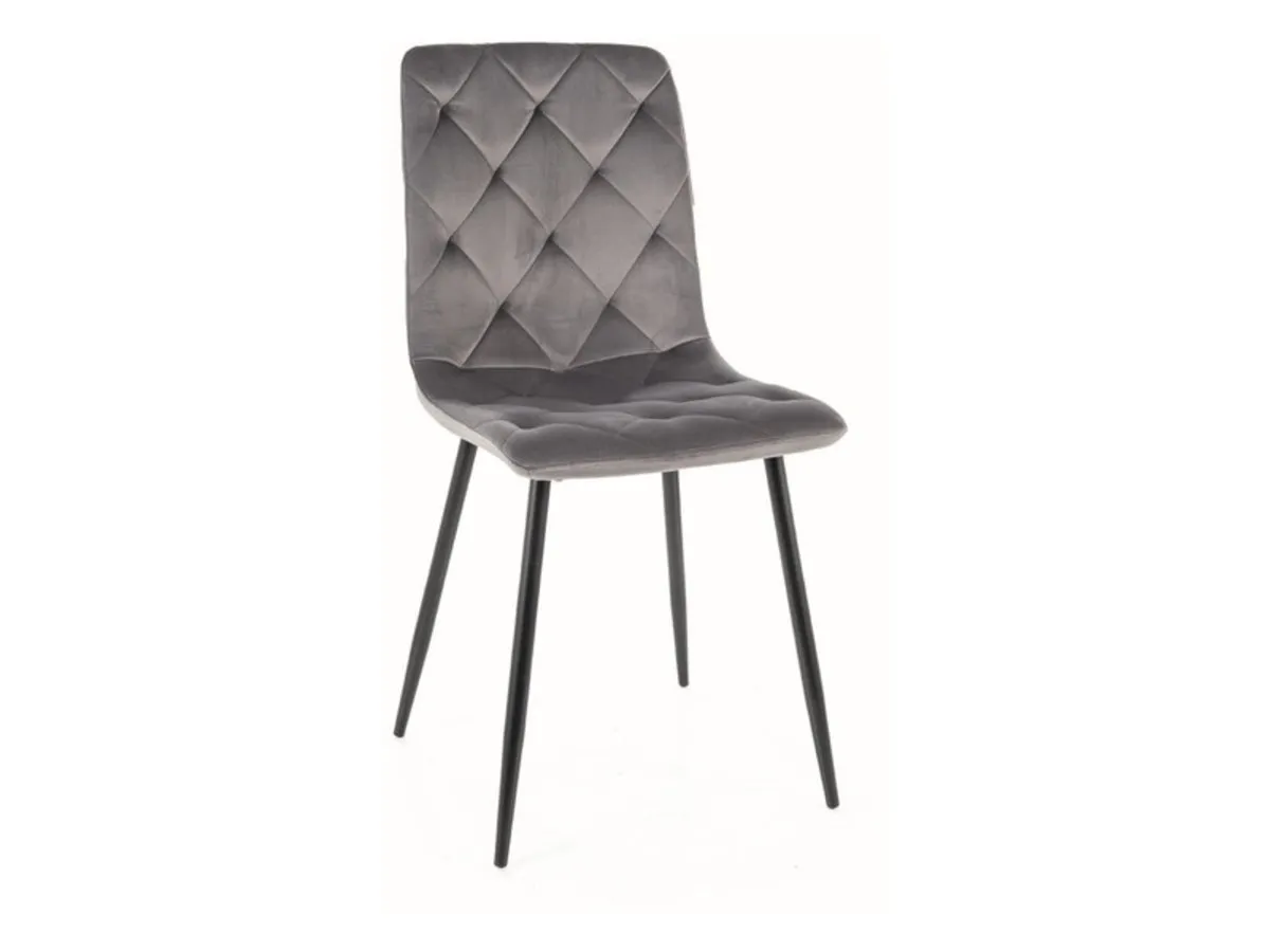 Chair JERRY VELVET black frame/grey BL.14