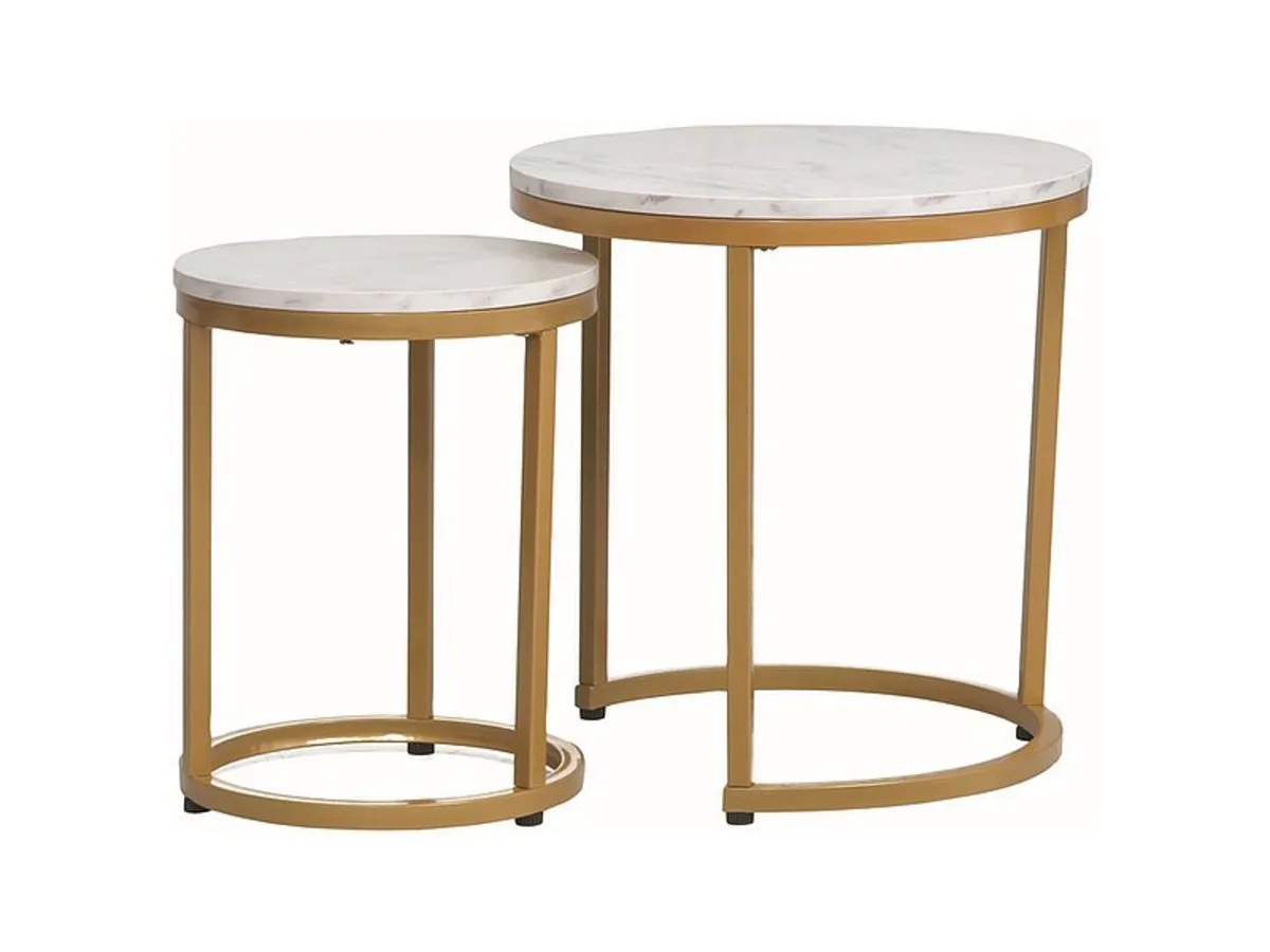 Coffee table HOLA white marble effect/gold (k-kt)