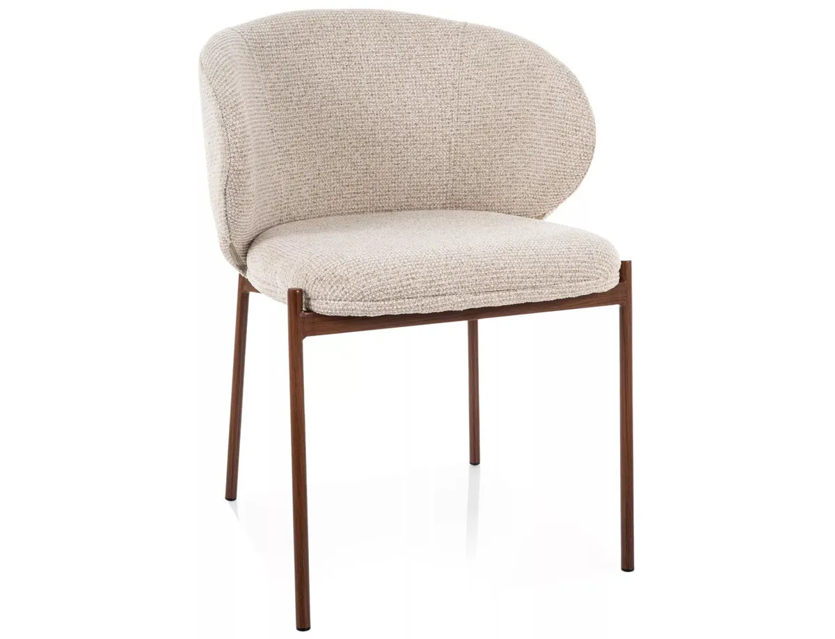 Chair KIOTO D walnut metal/light beige TAP.255