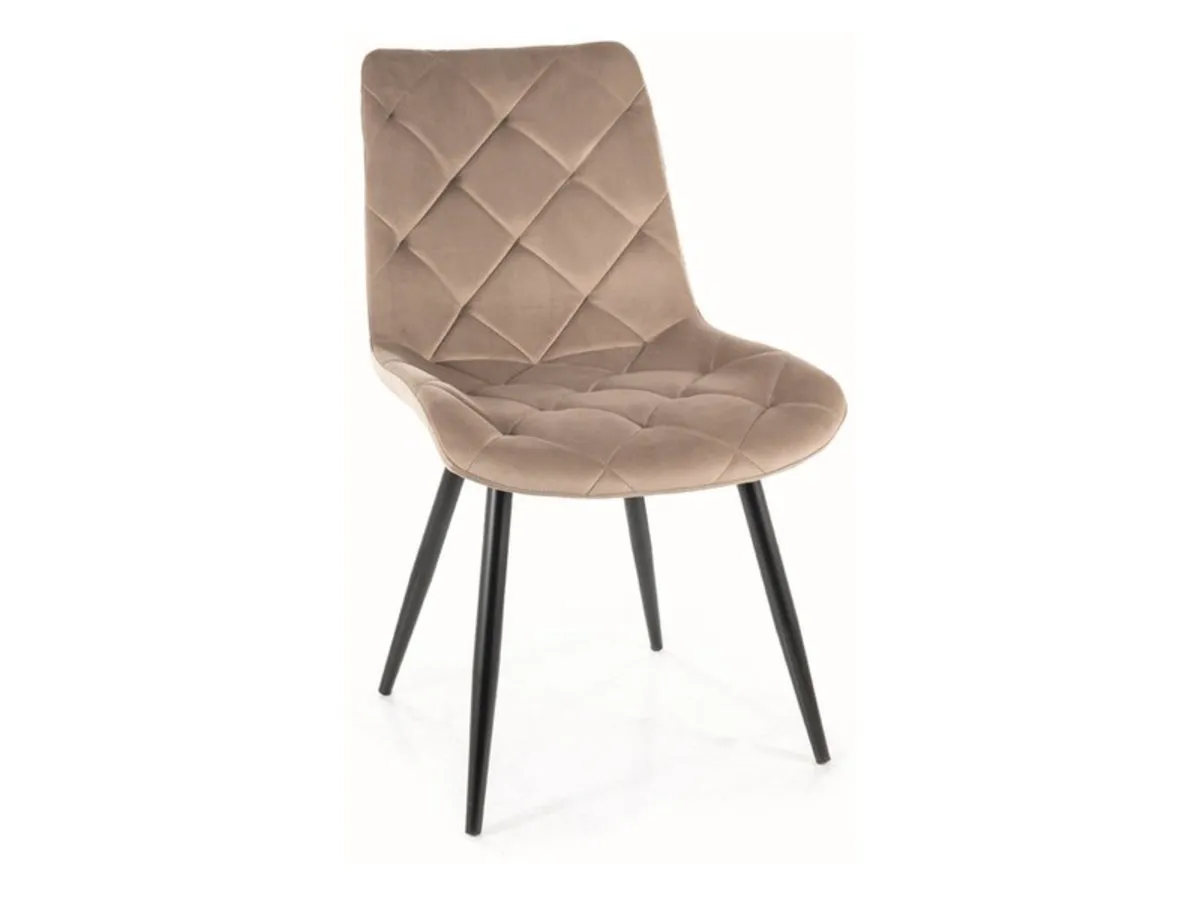 Chair RALPH VELVET black frame/dark beige BL.40