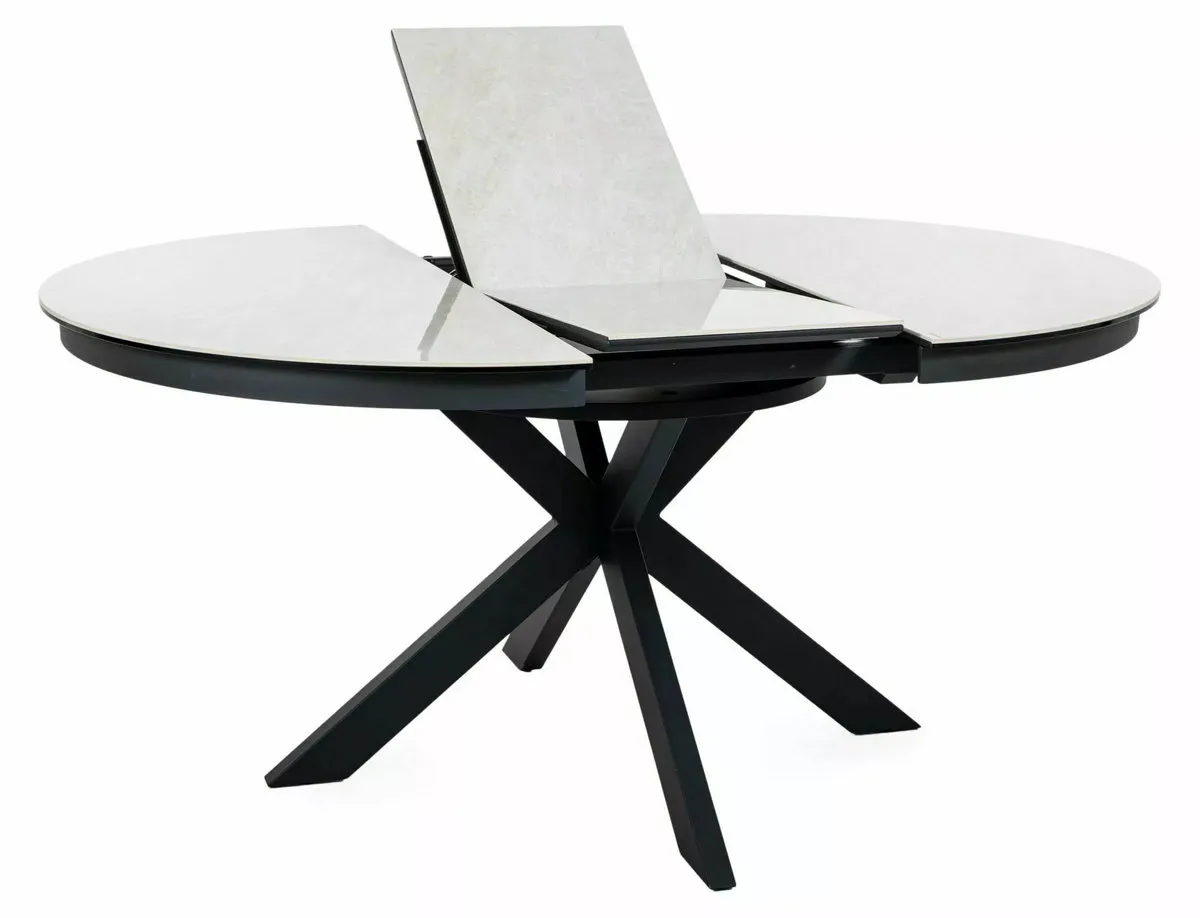 Table PORTO CERAMIC 120(160)*120 beige TAJ MAHAL/black