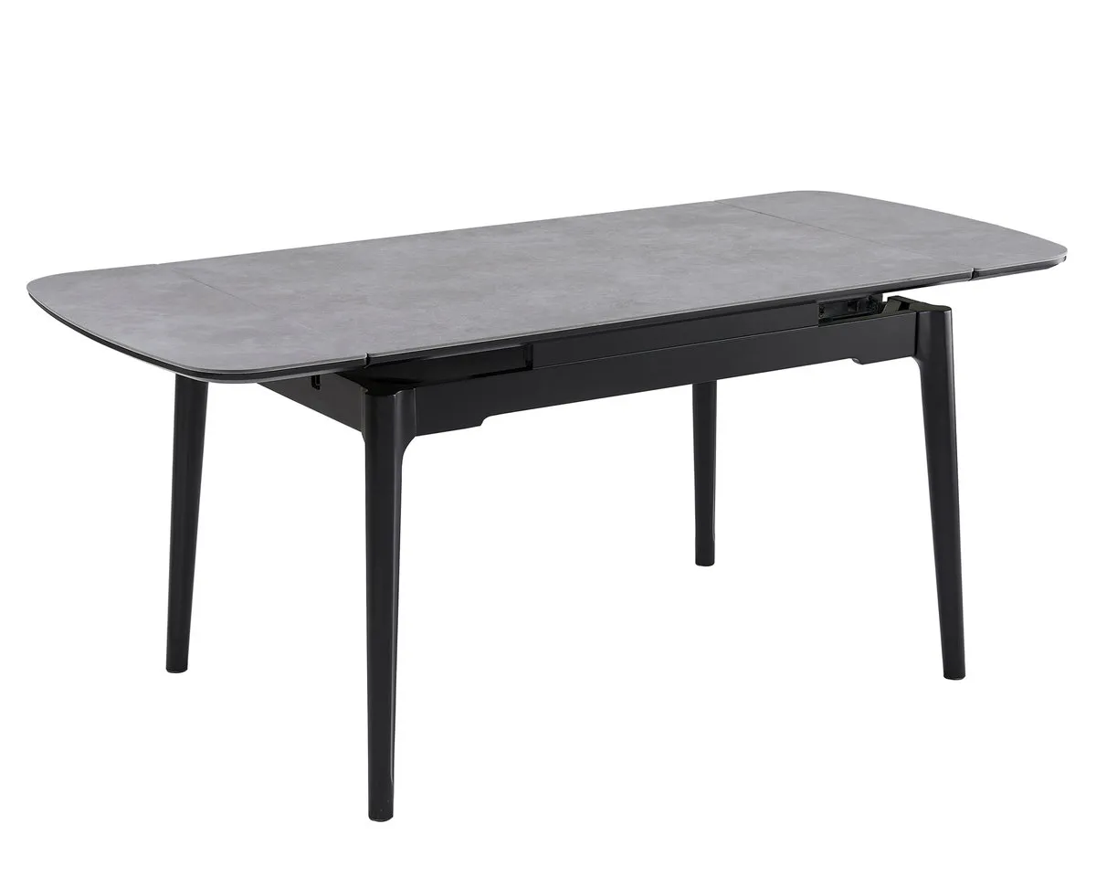 Table DUBLIN CERAMIC 120(180)*80 light gray/black frame