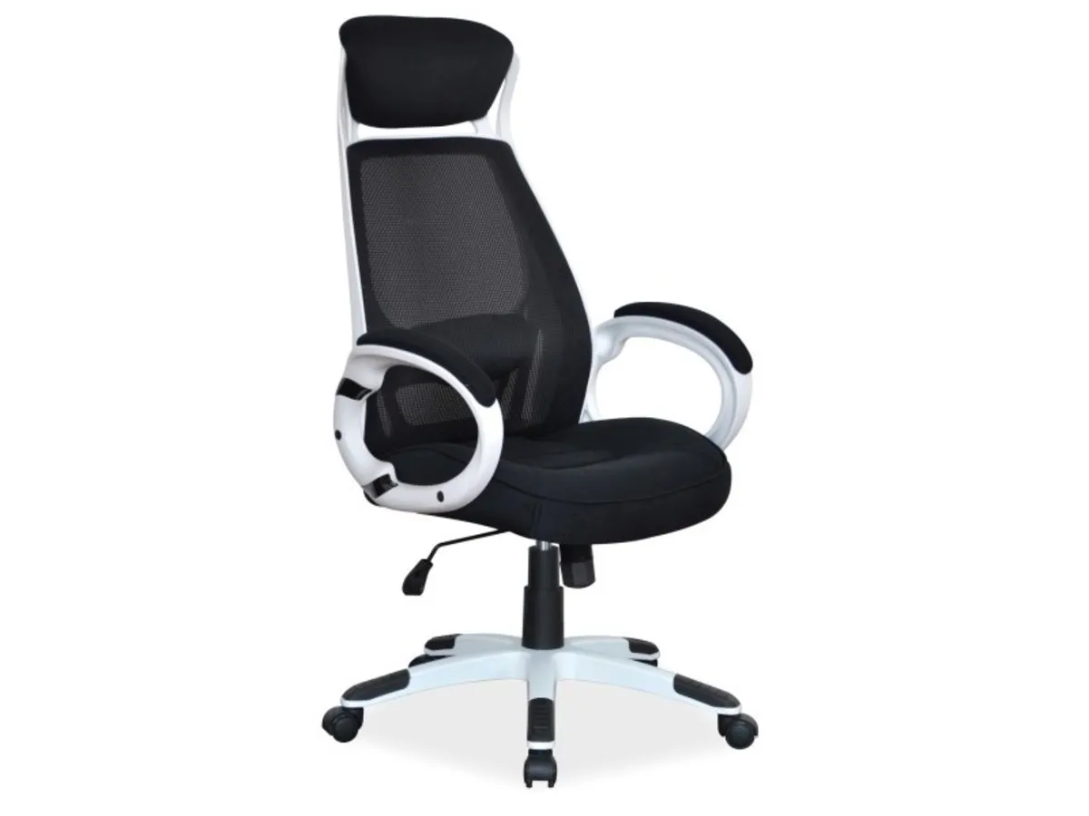 Swivel chair Q-409 black / white frame