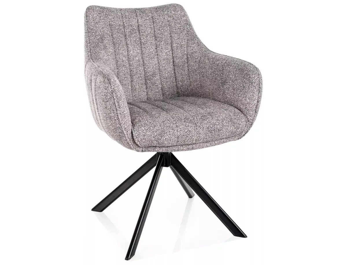Chair AZALIA LEO black frame/light gray 04