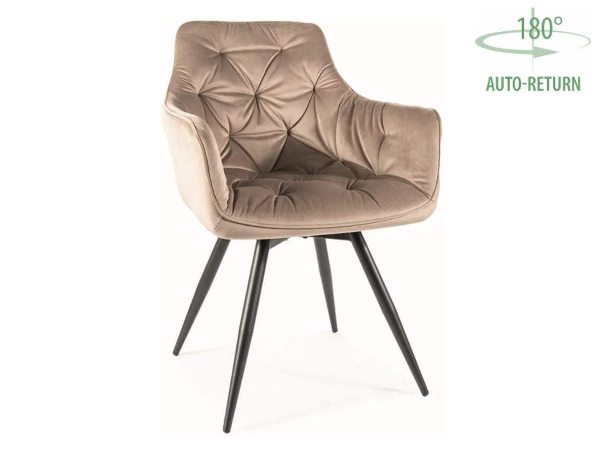Chair MANGO VELVET black frame/dark beige BL.40