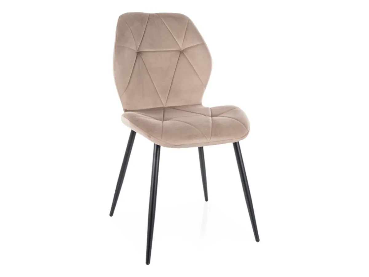 RICK VELVET chair black frame/dark beige BL.40
