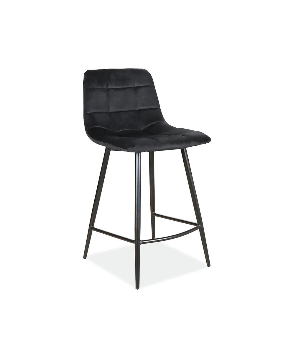Bar stool MILA H-2 VELVET black frame/black BLUVEL 19