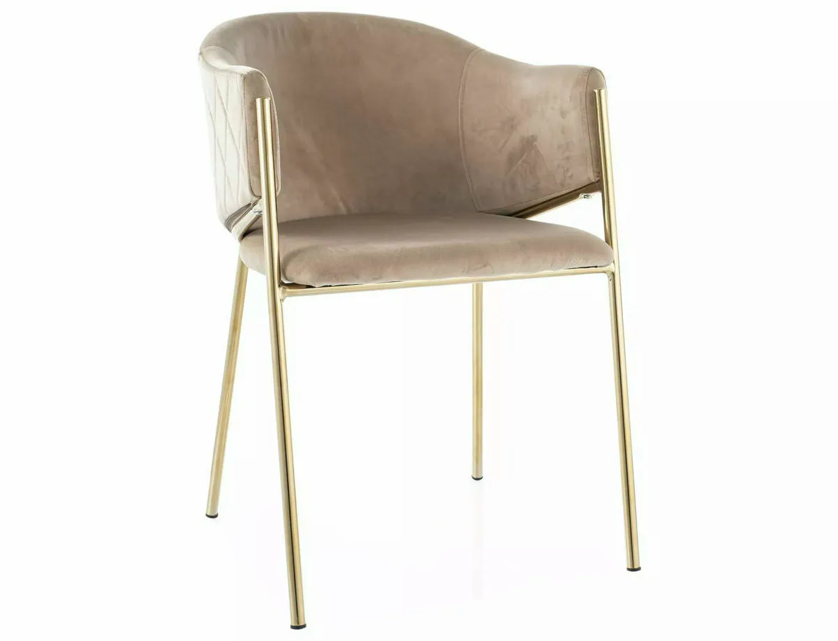 BONO VELVET chair gold frame/beige BL.28