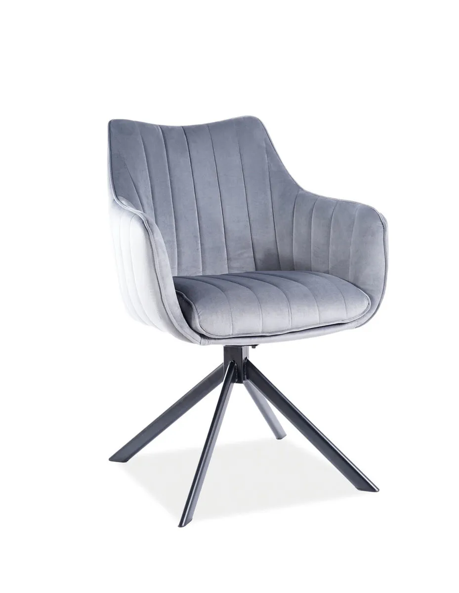Chair AZALIA VELVET black frame/grey BL.14