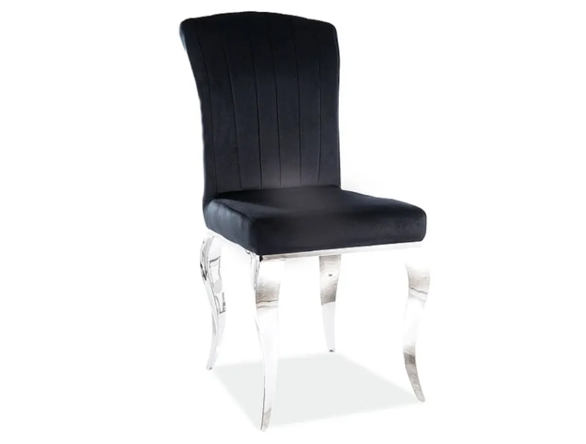 Chair PRINCE VELVET chrome/black TAP.186