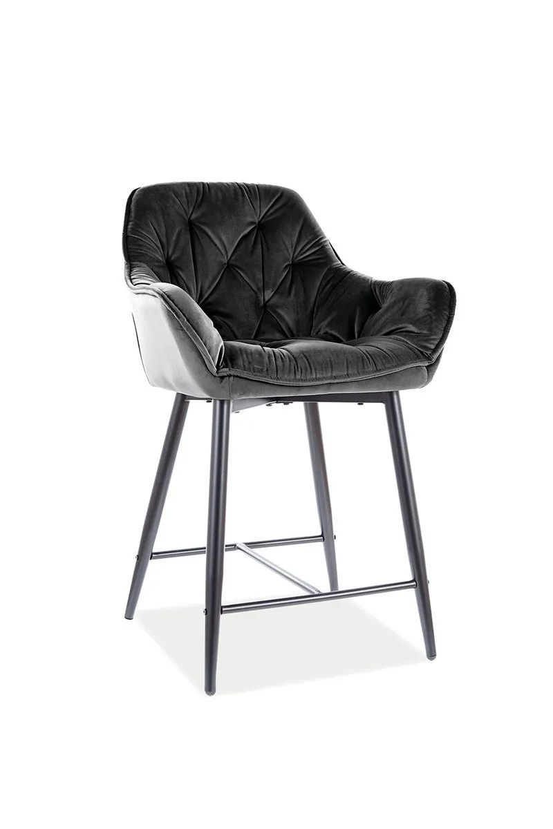 Bar stool CHERRY H-2 VELVET black frame/black BL.19