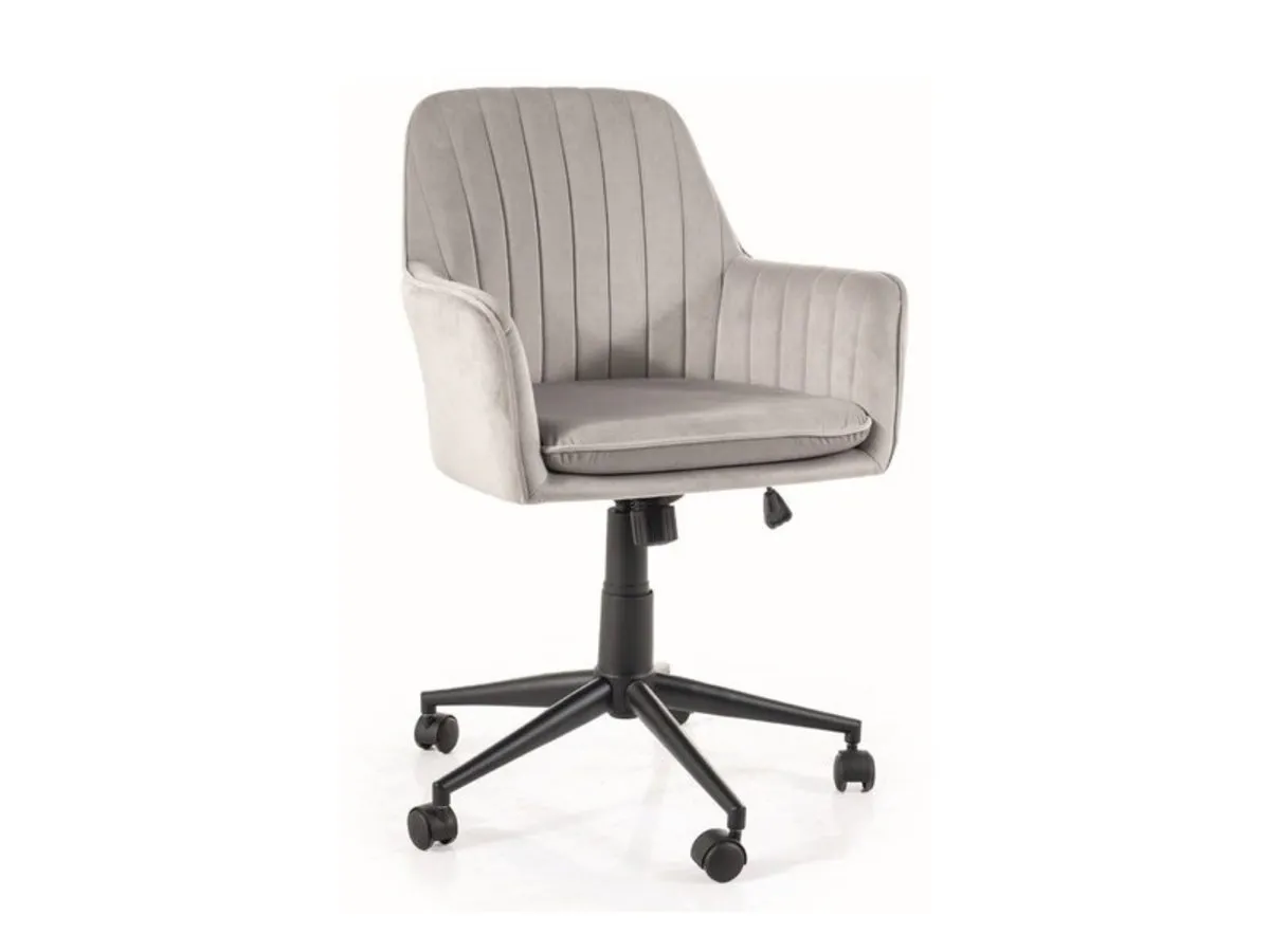 Swivel chair Q-886 VELVET light gray BL.03