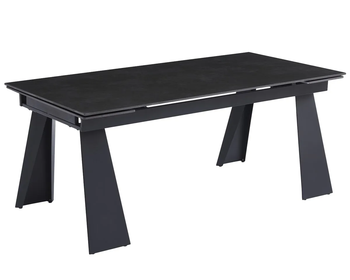 Table ARNOLD CERAMIC 180(240)*90 Wic dark gray mat/black frame