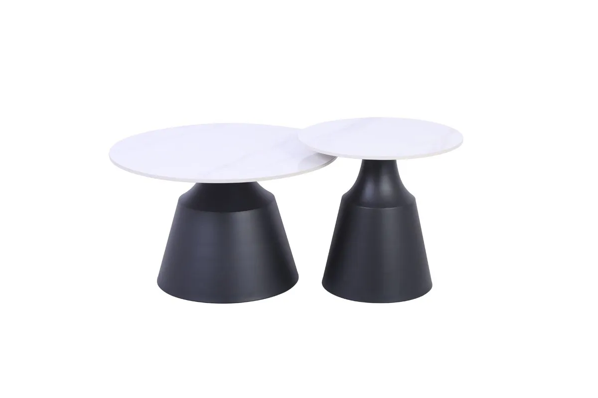 Coffee table NEBRASKA white gloss/black (k-kt)