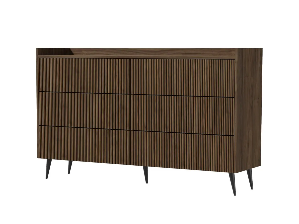 Chest of drawers ADEMO REG 3 walnut/walnut