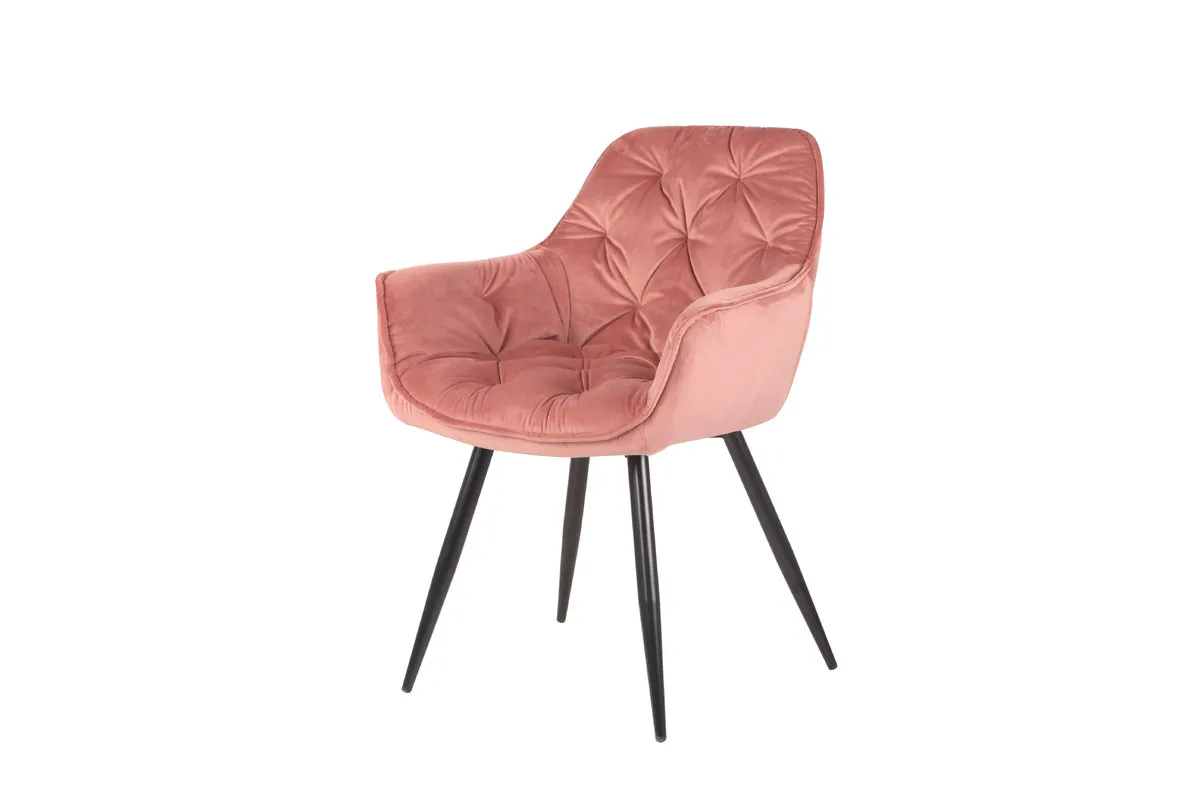 Chair MAGIC black frame/antique rose